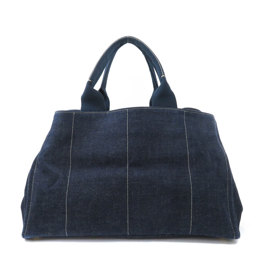 Prada Tote 2way Canapa Denim Bag Blue